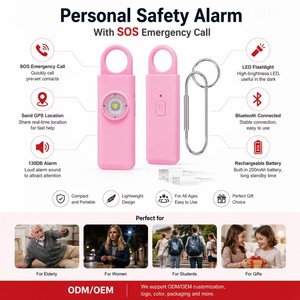 Alarma de Seguridad Personal Portátil de 130dB, Recargable por USB, <span class=keywords><strong>Sirena</strong></span> Fuerte, Alerta SOS Antipérdida, Alarma Compacta para Llavero - Product Image 2