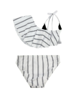 Maillot de bain deux pièces asymétrique pour filles avec couche-culotte de bain, ensemble bikini à volants pour la plage et la piscine, pour bébé