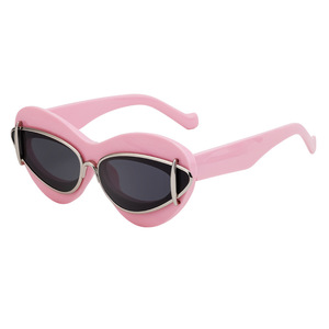 Lunettes de soleil de créateur élégantes pour hommes, unisexes, monture PC de luxe, verres colorés, monture jaune, rouge, rose, logo - Product Image 4