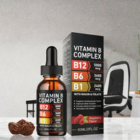 60 ml de gouttes liquides orales de complexe de vitamines B1, B6, B12 pour la santé, antioxydant et soutien immunitaire, compléments alimentaires, complexe de vitamines B