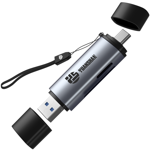 2-in-1 USB a and USB C Card Reader with SD,TF 2.0 High Speed OtgFor IPhone15/14/13/12,Samsung Plug and Play