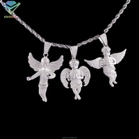 Pendentifs de bijoux fantaisie en argent sterling 925, moissanite glacée, pendentif hip-hop, petit ange, pendentif moissanite, breloques