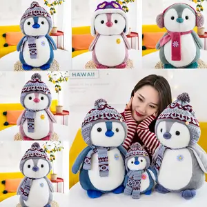 YWMX 18CM nouveau pingouin poupée jouets en peluche portant des chapeaux océan petit pingouin mignon Animal oreiller mignon cadeau pour enfants en gros