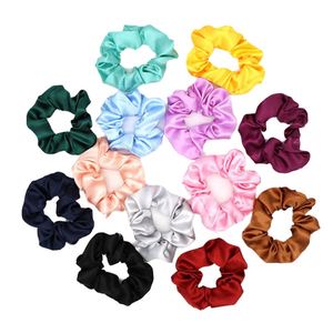 Vente en gros d'élastiques à cheveux en satin rétro pour femmes, multicolores, pour queue de cheval, polyvalents, pour un usage quotidien, bandeaux en tissu - Product Image 1