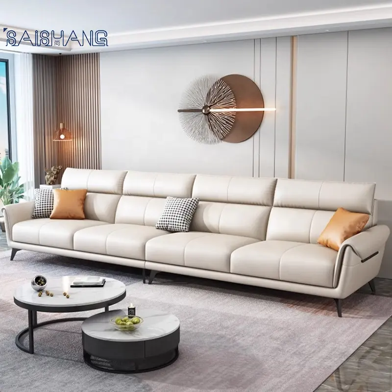 Saishang estilo novo sala de couro couro sofá estofados sala de espera moderna mobília do sofá