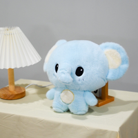 Peluche personnalisée en forme d'éléphant bleu ciel, mignonne et douce, jouet animal en peluche, vente en gros d'usine, commandes en gros B2B, ODM