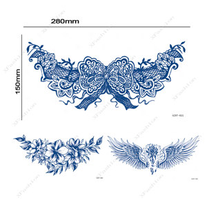 Autocollants de <span class=keywords><strong>tatouage</strong></span> imperméables de 2 semaines, motifs d'ailes et de fleurs, autocollants de <span class=keywords><strong>tatouage</strong></span> sexy, tatouages temporaires semi-permanents pour femmes - Product Image 2
