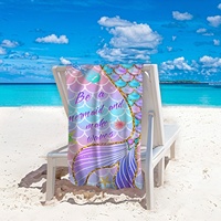 Serviettes de plage personnalisées à séchage rapide avec impression de queue de sirène, qualité de luxe, pliables, 70x140cm, en microfibre, avec logo