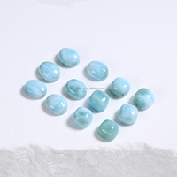 Cabochon de Larimar certifié GIA, pierre bleue avec rapport d'authenticité