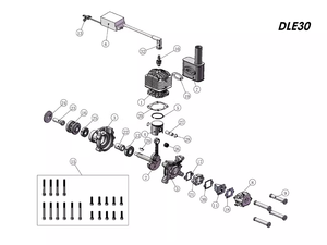 Ensemble de carter moteur DLE d'origine pour moteur à essence/pétrole DLE30 pour avions, véhicules télécommandés - Product Image 3