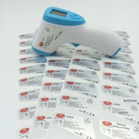Electronic Thermometer Outer Label PVC Self Adhesive Matte Silver Tear-Resistant Dirt & Oil Proof Colorful Options