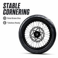Kit de roues Supermoto Surron Ultra Bee 17 pouces, jeu de roues complet 110/70-17 140/60-17, jante à rayons CNC, virages stables, pièce E-Moto