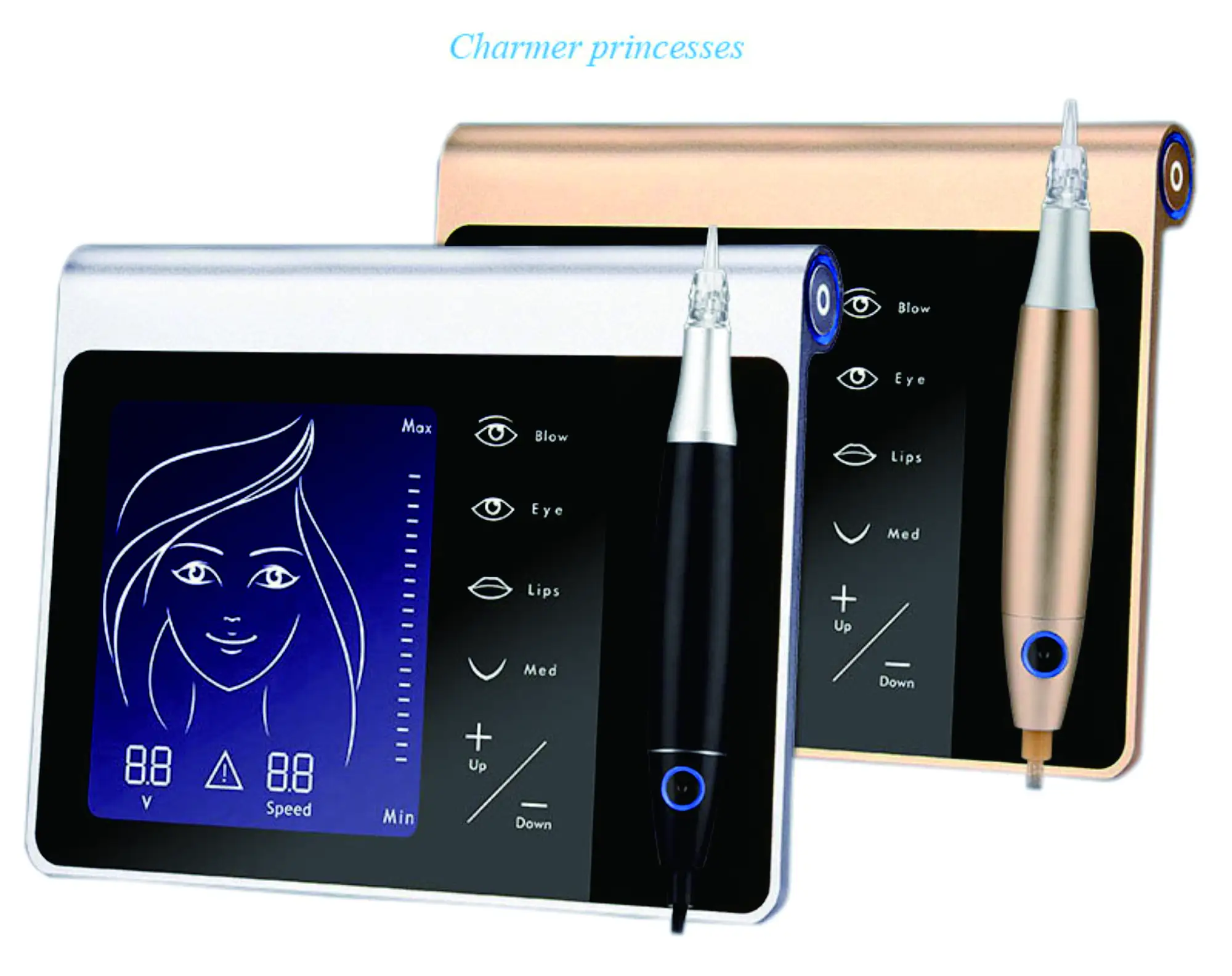 Charmer prensesler yarı kablosuz dijital şarj edilebilir Microshading kalıcı makyaj kaş dövme lipMicroblading PMU makinesi