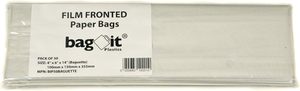 Sacchetti per baguette in polipropilene <span class=keywords><strong>IT</strong></span> con chiusura autoadesiva, retro in carta kraft bianca 4x6x14 (confezione da 50) - Product Image 6