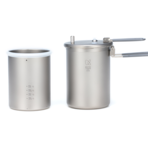 Juego de utensilios de cocina de titanio sostenibles modernos, ollas de Metal para acampar y <span class=keywords><strong>olla</strong></span> <span class=keywords><strong>a</strong></span> presión para acampar, senderismo, Picnic, cocina al aire libre - Product Image 5