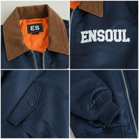 Fabricant OEM, veste bomber courte vintage matelassée, veste de pilote en nylon de haute qualité pour hommes, logo personnalisé, broderie, patchwork