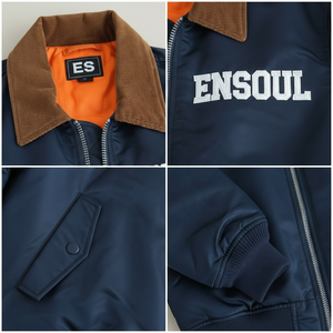 Áo khoác bomber ngắn kiểu vintage may chần bông chất lượng cao dành cho nam, chất liệu nylon, có thể tùy chỉnh logo thêu, phối vải, sản xuất bởi nhà sản xuất OEM. - Product Image 2