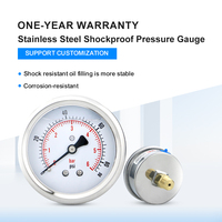 Commercial Grade Pressure Gauge Rugged Dial Construction Industrial Pressure Measurement Liquid Filled Pressure Gauge