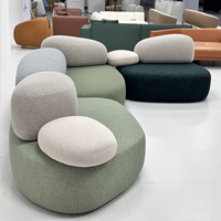 Canapé modulaire Chinnovation moderne et créatif en tissu de forme ovale avec rembourrage en éponge pour salon de villa et hall d'hôtel