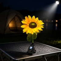 Lampes solaires d'extérieur modernes 1 Pack, Lampes Fleur de Soleil pour Balcon, Jardin, Décoration Paysagère, Éclairage Ambiant sur Piquets