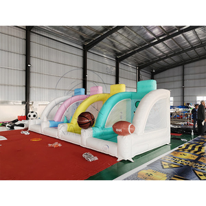 Jeu de carnaval gonflable 4 en 1 avec des défis de football, de basketball, de soccer et de lancer d'anneaux pour les enfants, location pour événements et fêtes en plein air - Product Image 3