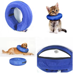 USMILEPET Adjustable PVC Nylon Pet <b>Elizabethan</b> <b>Collar</b> Solid Soft Blow-Up Protective Donut Cone Prevents <b>Dog</b> Biting Scratching - Product Image 3