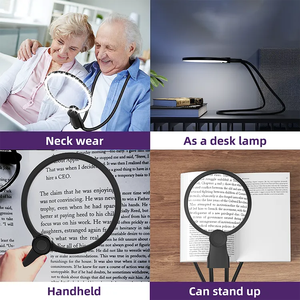 Lupa 6X con luz alrededor del cuello Lente Fresnel manos libres portátil | Diseño LED ligero Artículo de alta demanda para <span class=keywords><strong>Amazon</strong></span> - Product Image 2