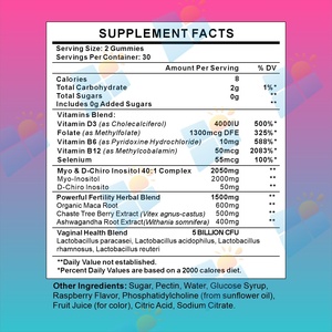 Gomitas de Bienestar Natural y Equilibrio Hormonal de Marca Privada Personalizadas de Fábrica, Gomitas de Mioinositol y D-Chiroinositol para la Fertilidad - Product Image 2
