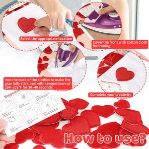 Garment Sew On Mama <b>Clothes</b> Custom Sewing Heat <b>Press</b> Mini T Shirt Embroidered Iron On Heart Patches On Hats - Product Image 6