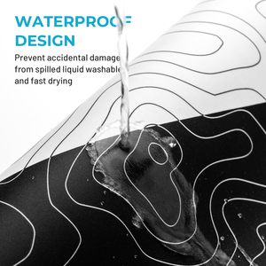 Tappetino per Mouse da Gaming ZHONGYU Bianco e Nero con Mappa Topografica 800x300cm, Spessore 3mm, Base Antiscivolo in Gomma, Resistente ai Graffi, Trasferimento Termico - Product Image 3