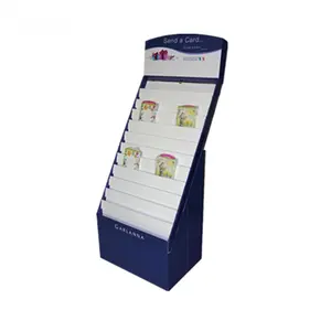 Customized Free Standing Magazine Paper Display Stand Corrugated Cardboard Floor Display Rack for Book