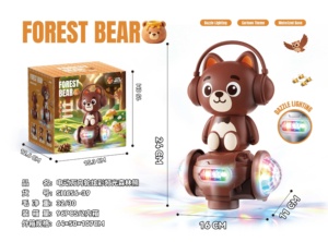 Nouvelle Voiture de Course Électrique Rotative Universelle 2026, Jouet Musical Lumineux LED Coloré, Motif Chat Spatial et Ours Panda, Cadeau d'Anniversaire pour Enfants - Product Image 4