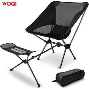 Chaise de plage pliable Woqi pour le camping en plein air, chaise longue portable en acier à gravité zéro, noire, 20,9x13,8x26,4 pouces - Product Image 1