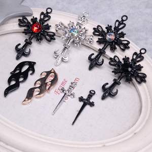 2025 HotsaleDIY Vintage joyería Cruz Mini espada colgante Material natación negro hueco Cruz colgante llama pendientes Accesorios - Product Image 1