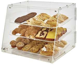 Vitrine de boulangerie de comptoir commerciale avec portes arrière Vitrine de pâtisserie à 3 niveaux Acrylique Moyen Minimaliste Esthétique - Product Image 3