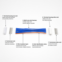 Vorgekrimptes 10-poliges Flachbandkabel JST-Kabelbaum Nylon-PVC Verzinntes Kupferkabel-Set für PCB Elektronik Industrie