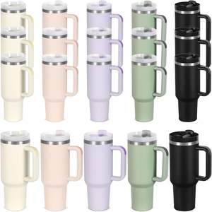 Venta al por mayor a granel 30oz vaso de doble pared 304 vasos de vacío de acero inoxidable de viaje con mango y pajita - Product Image 1