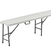 Vente en gros banc en plastique pliable en deux extérieur banc en plastique pliable en PEHD blanc pour le camping
