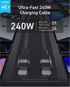 Cable USB C a USB C Anker Nano 240W, Cable Trenzado Flexible Multicolor, Carga Rápida, para la Serie 16 A82E2, 240W USB C a US - Product Image 6