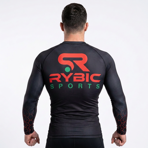 RYBIC SPORTS Rashguard à manches longues pour homme, impression par sublimation, séchage rapide, compression, motif drapeau américain, Rashguards MMA - Product Image 4