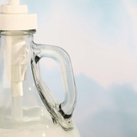 Distributeur de détergent en verre transparent avec pompe et poignée pour cuisine, salle de bain, buanderie, facile à remplir