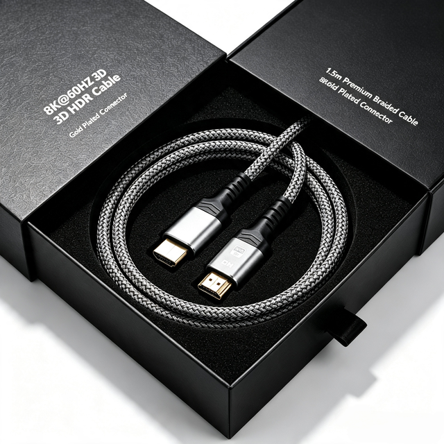 Gold Plated for 2.1 PVC Braided Cable 48Gbps 8K HDR 3D Male to Male HDTV Cable Multiple Lengths Available