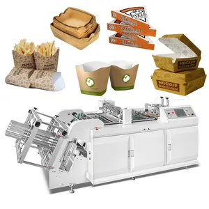 Otomatik kağıt tepsisi Pizza kutuları yapma makineleri patates kızartması kutu yapma makinesi götürmek