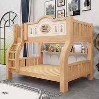 Lit superposé fonctionnel en bois massif blanc pour enfants avec toboggan, rangement, escalier et maisonnette pour hôtel et appartement