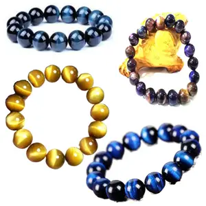 Y001 bracelet œil de tigre doré bleu jaune de haute qualité bijoux en pierre naturelle vente en gros