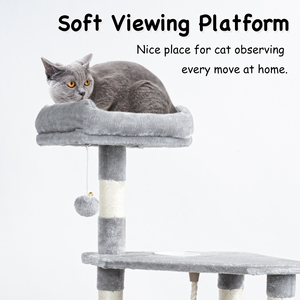 Modern Large 4-Level Cat Tree Cat Tower with Nest <b>Scratching</b> <b>Post</b> Plush Cat Climbing Frame for Indoor Cats - Product Image 4