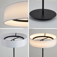 Lampadaire LED noir et blanc pour chambre à coucher, salon, étude, lampe d'étude de personnalité
