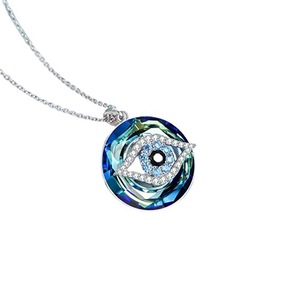 Collar de Ojo Turco con Microdiamantes, Cadena de Clavícula de Aleación Galvanizada, Estilo Minimalista, Joyería de Regalo - Product Image 5