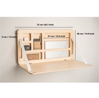 Bureau Flottant Mural Pliant en Bois Multifonctionnel Design Minimaliste Moderne Gain de Place