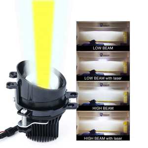 Luces de Parachoques Inferiores, LED Amarillo <span class=keywords><strong>Dorado</strong></span>, Proyector Láser de Niebla de 3 Pulgadas y 50W para Automóvil - Product Image 1